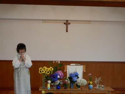 6月13日　花の日・子どもの日礼拝、遊び