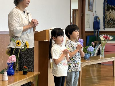 6月9日　花の日・こどもの日礼拝　カレー買い物